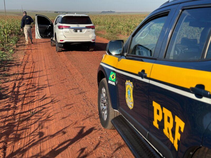 Terra Roxa – PRF recupera caminhonete roubada no Rio de Janeiro