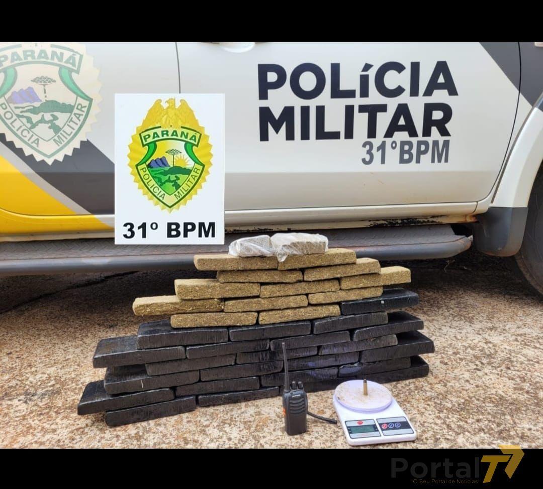 Terra Roxa - Polícia Militar apreende quase 19 quilos de maconha em operação