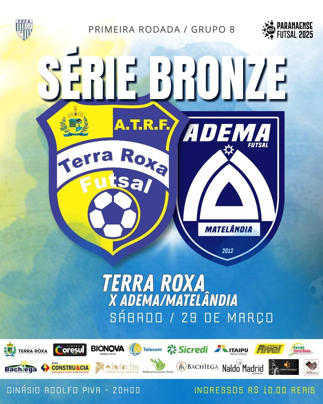 Terra Roxa Futsal estreia na Série Bronze neste sábado