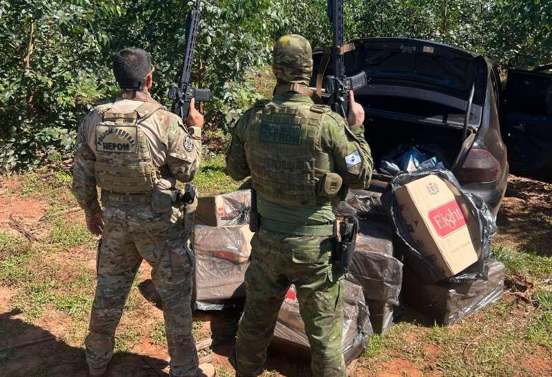 BPFRON e PF apreendem dois veículos carregados com cigarros contrabandeados